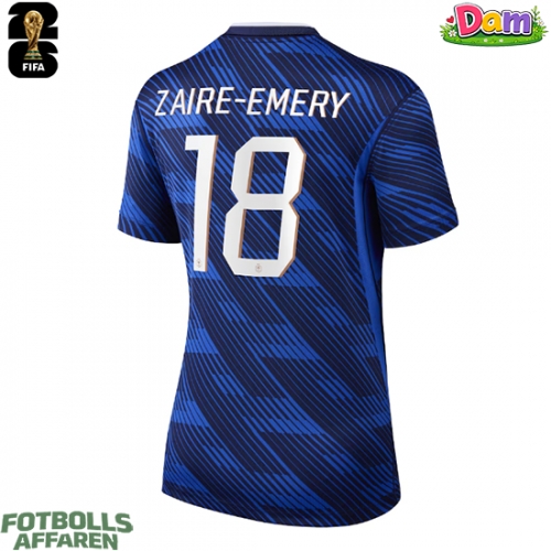 Frankrike Warren Zaire-Emery #18 Hemmatröja Kvinnor VM 2026 Kortärmad